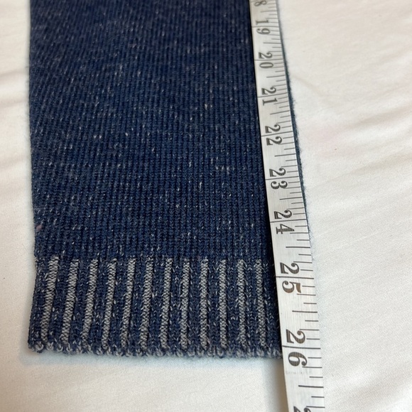 Neve quarter zip Mens Blue and White Size medium 100% Murano wool Sweater - Picture 10 of 12